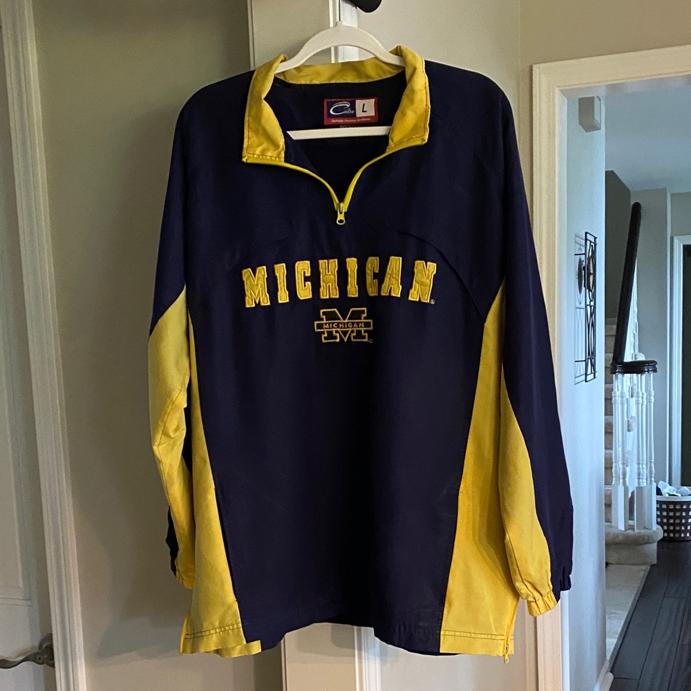 Michigan Wolverines Navy and Yellow Pullover made by Cadre